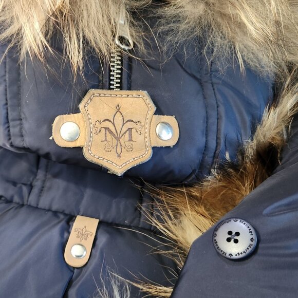 💥HOT ITEM!💥MACKAGE TRISH Down Coat w/ Asiatic Racoon & Rabbit Fur in Ink - Picture 13 of 16